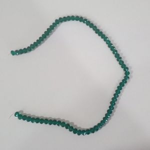 16 1/2" Strand of Glass Beads (A Very Nice Dark Green Color)